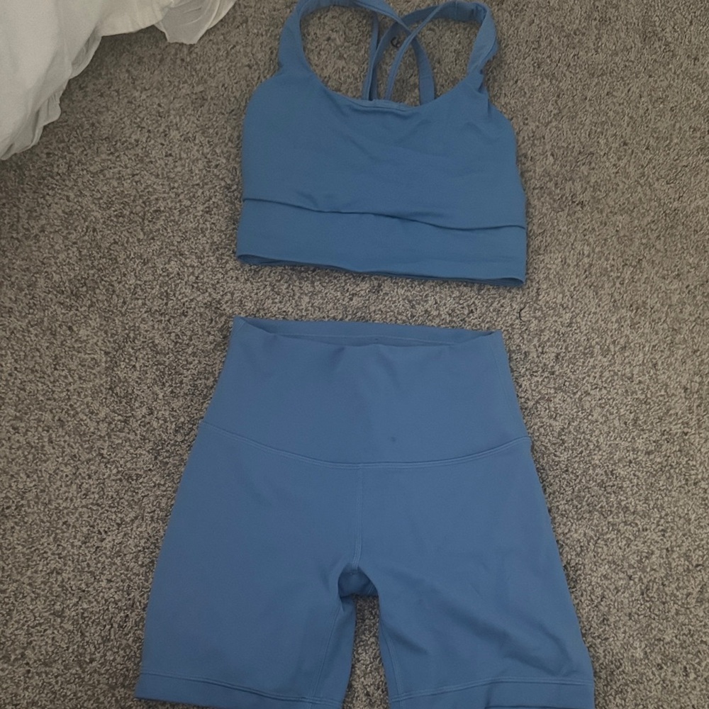lululemon athletica Blue Athletic Shorts and Top Set
